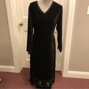 J. Jill Velvet Embroidered Dress